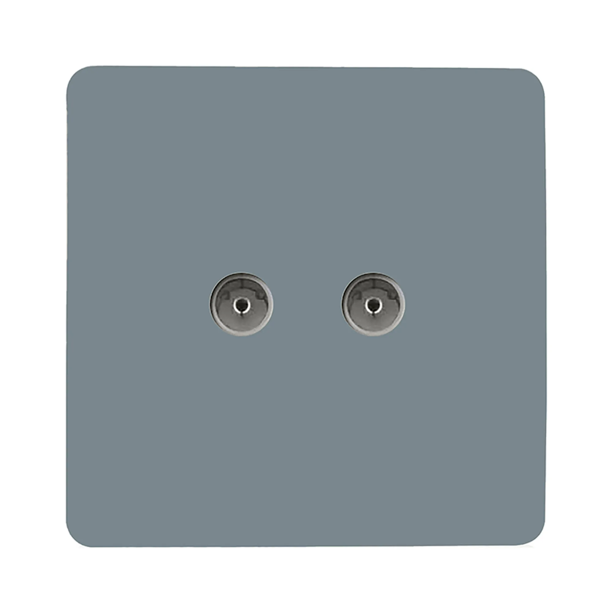 Twin TV Co-Axial Outlet Cool Grey